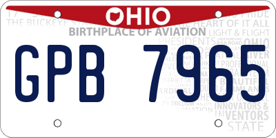 OH license plate GPB7965