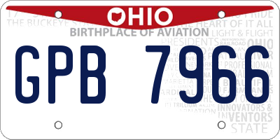 OH license plate GPB7966