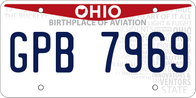 OH license plate GPB7969