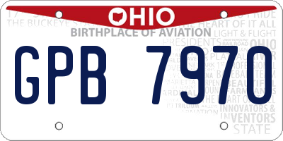 OH license plate GPB7970