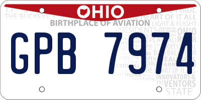 OH license plate GPB7974
