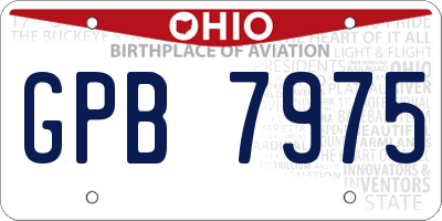 OH license plate GPB7975
