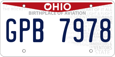 OH license plate GPB7978