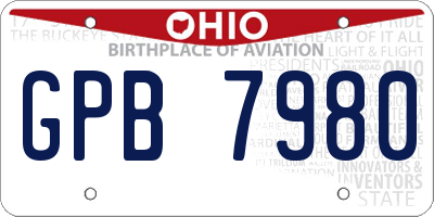 OH license plate GPB7980