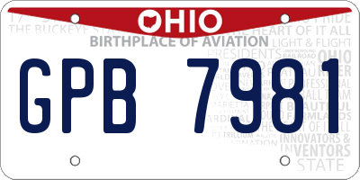 OH license plate GPB7981