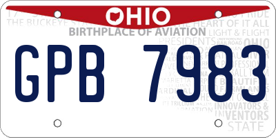 OH license plate GPB7983