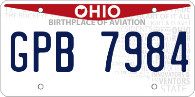 OH license plate GPB7984