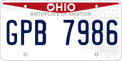 OH license plate GPB7986