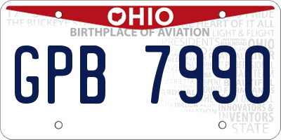 OH license plate GPB7990
