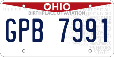 OH license plate GPB7991