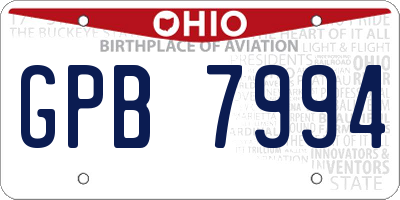 OH license plate GPB7994