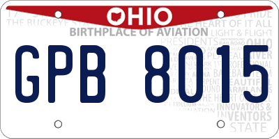 OH license plate GPB8015
