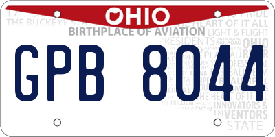 OH license plate GPB8044