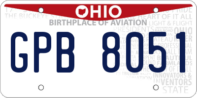 OH license plate GPB8051