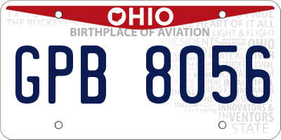 OH license plate GPB8056
