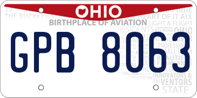 OH license plate GPB8063