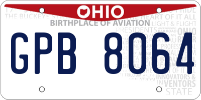 OH license plate GPB8064