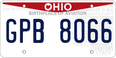 OH license plate GPB8066