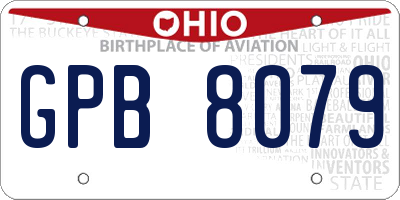 OH license plate GPB8079