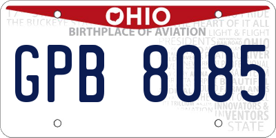 OH license plate GPB8085