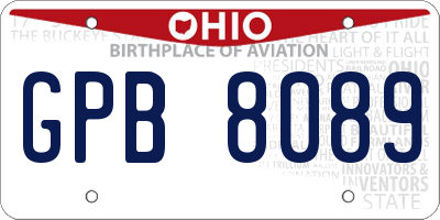 OH license plate GPB8089