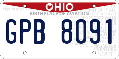 OH license plate GPB8091