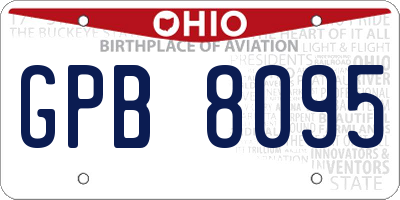 OH license plate GPB8095