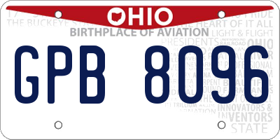 OH license plate GPB8096