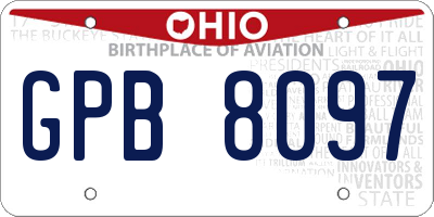 OH license plate GPB8097