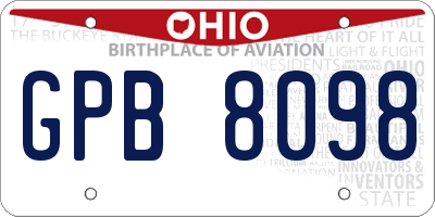 OH license plate GPB8098