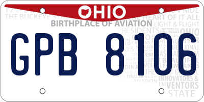 OH license plate GPB8106
