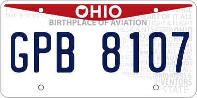 OH license plate GPB8107