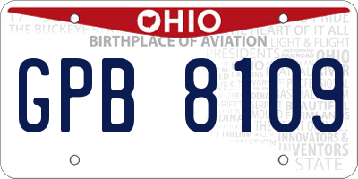 OH license plate GPB8109