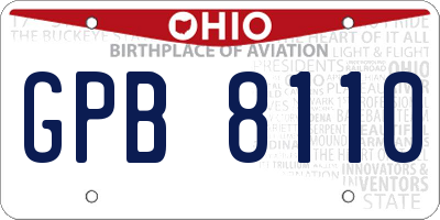 OH license plate GPB8110