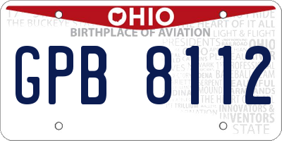 OH license plate GPB8112