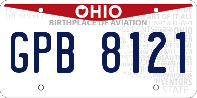 OH license plate GPB8121
