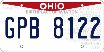 OH license plate GPB8122