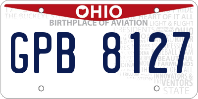 OH license plate GPB8127