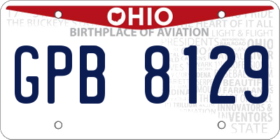 OH license plate GPB8129