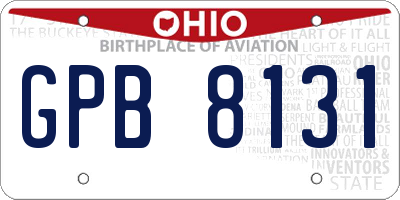 OH license plate GPB8131