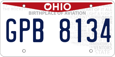 OH license plate GPB8134