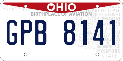 OH license plate GPB8141