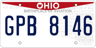 OH license plate GPB8146