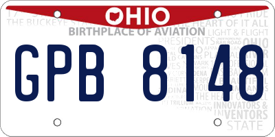OH license plate GPB8148