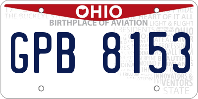 OH license plate GPB8153