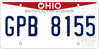 OH license plate GPB8155