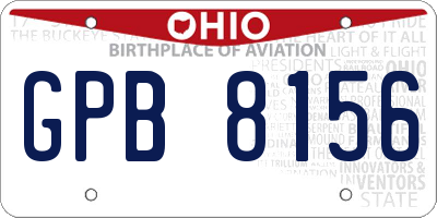 OH license plate GPB8156