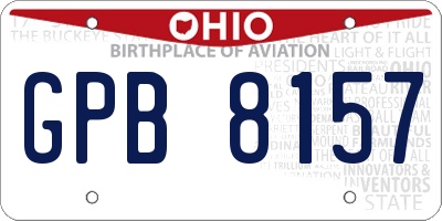OH license plate GPB8157