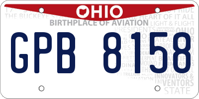 OH license plate GPB8158
