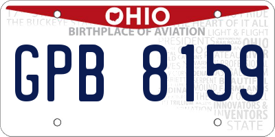 OH license plate GPB8159